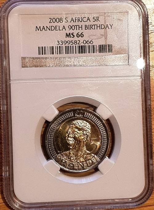 2008 Mandela R5 - Graded MS66 by NGC.