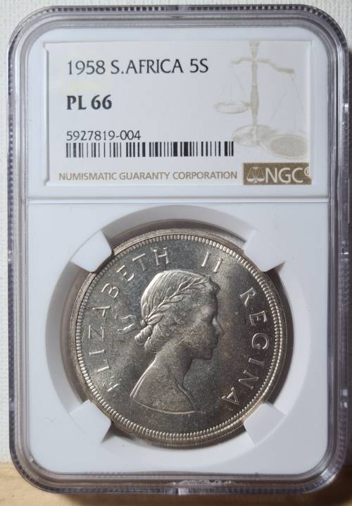 SECOND FINEST!!!! 1958 FIVE SHILLING  PL66