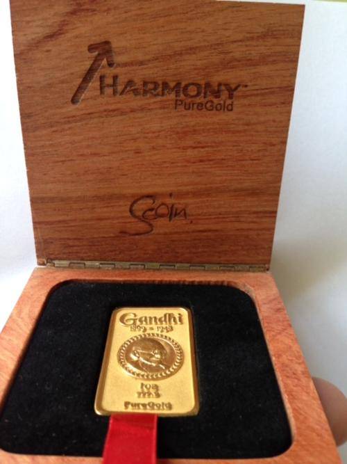 Gandhi Gold 1oz Slab - Harmony - Limited Edition : 500