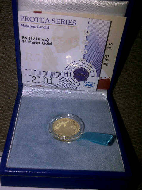 2008 - Protea Series - Mahatma Gandhi - 1/10th GOLD 24 Carat