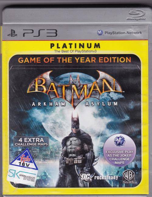 Batman Arkham Asylum PS3 Platinum ( Barely used - unwanted gift.)