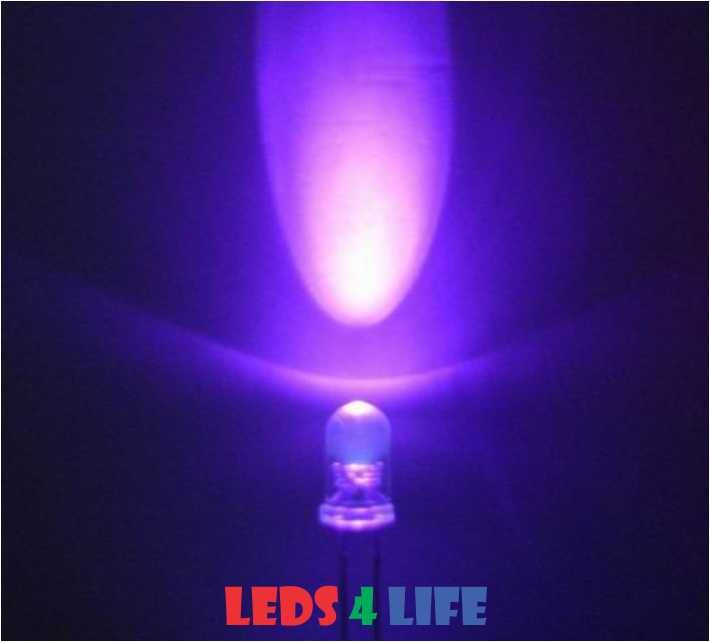 5mm UV 2 000 MCD Round Water Clear LED ***FREE RESISTOR*** - R0.85 each