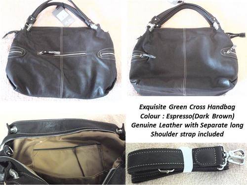 Green Cross Genuine Leather Handbag