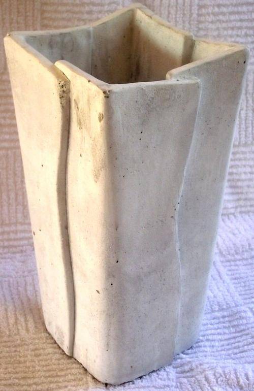 Tall square pleat pot - 22 x 11 cm