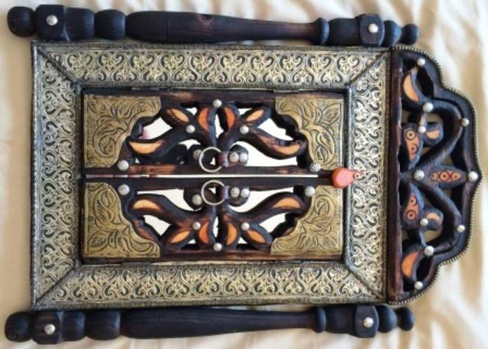 Handmade Moroccan Imported Carved Door mirror - 46 x 31 cm
