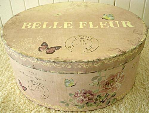 Pink Belle Fleur Oval Box Nr 7 - 40 x 34 x 17 cm