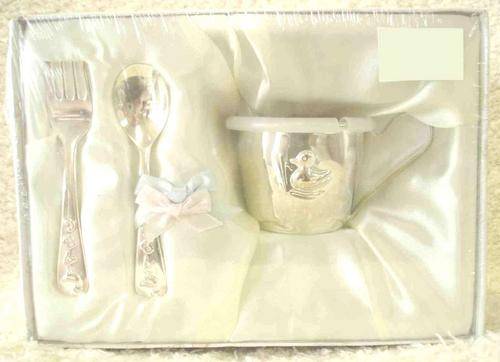 Silver baby gift set