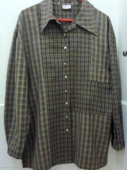 BROWN CHECK SHIRT EDGARS - SIZE 12 (LARGE CUT)