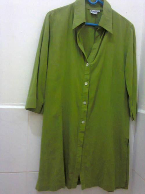 LONG GREEN TOP COTTON - SIZE M