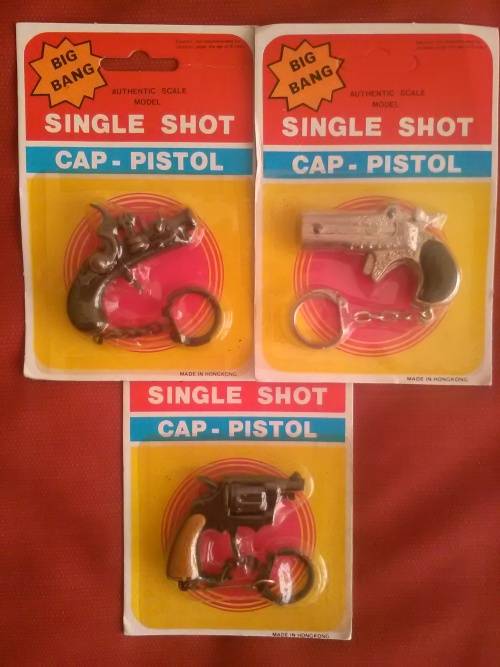 3 x vintage 1970's cap gun in original packing