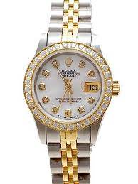 LADIES DATEJUST 18K GOLD SS DIAMOND MOP DIAL WATCH