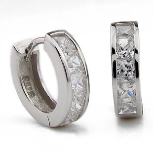 925 silver imitation diamond earrings