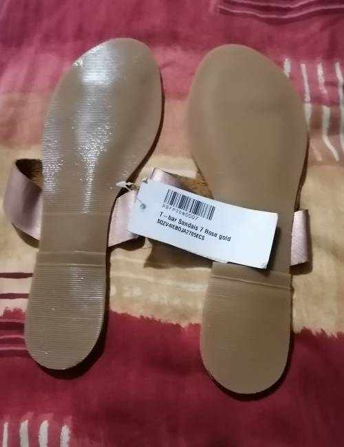 Rose Gold T-bar Sandals