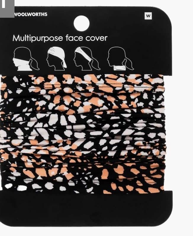 Black Print Multi Purpose Face Cover