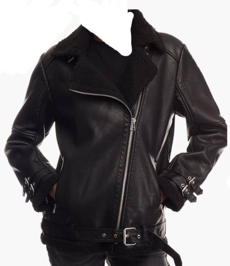 FOREVER 21 Sherpa Lined Moto Jacket