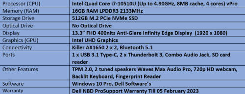 Brand New Demo Dell XPS 13 7390 -  Intel Quad Core i7 - 10th Generation Ultrabook
