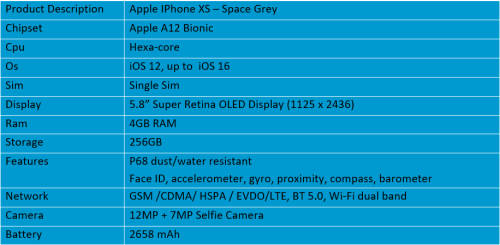 Apple iPhone XS 256GB - Space Grey