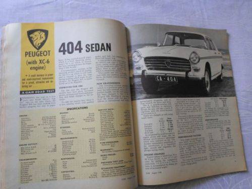 CAR MAGAZINE AUGUST 1968 ( GM RANGER 153 , PEUGEOT 404 , FORD ZEPHYR V6 , HOLDEN )