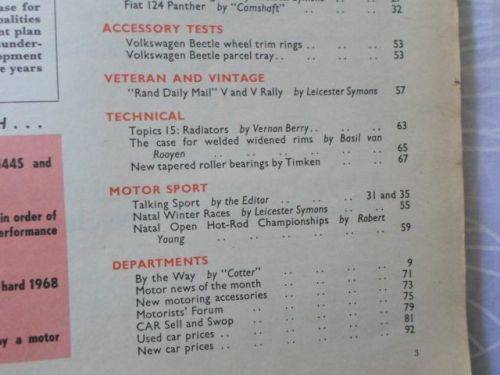 CAR MAGAZINE AUGUST 1968 ( GM RANGER 153 , PEUGEOT 404 , FORD ZEPHYR V6 , HOLDEN )