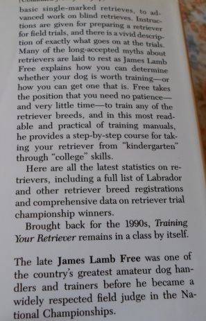 TRAINING YOUR RETRIEVER - THE CLASSIC WORK IN IT'S FIELD - JAMES LAMB FREE