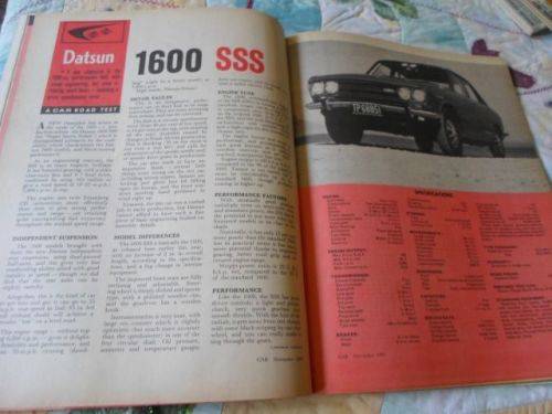 CAR NOVEMBER 1969 ( FORD CAPRI GT , DATSUN SSS , VAUXHALL VIVA GT , MERCEDES 280S )