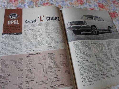CAR SEPTEMBER 1967 ( FIAT 124 , OPEL KADETT COUPE , WOLSELEY 16/60 , ZEPHYR S.S.