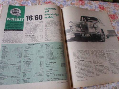 CAR SEPTEMBER 1967 ( FIAT 124 , OPEL KADETT COUPE , WOLSELEY 16/60 , ZEPHYR S.S.