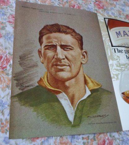 JAN LOTZ - FULL PAGE RUGBY HALL OF FAME COLOR PICTURE - FROM S.A. SPORTSMAN MAGAZINE JAN 1969