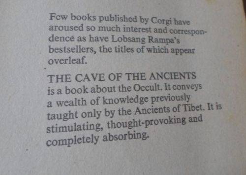 THE CAVE OF THE ANCIENTS - LOBSANG RAMPA