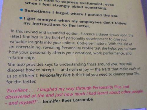 PERSONALITY PLUS - HOW TO UNDERSTAND OTHERS BY UNDERSTANDING YOURSELF - FLORENCE LITTAUER