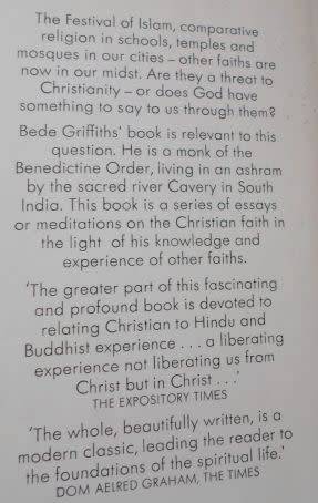 RETURN TO THE CENTRE -  BEDE GRIFFITHS