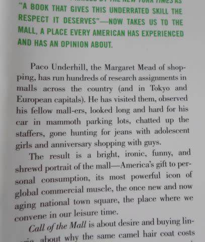 CALL OF THE MALL - PACO UNDERHILL