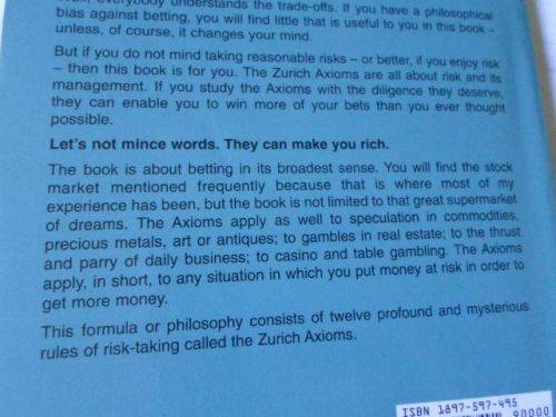 THE ZURICH AXIOMS - THE RULES OF RISK AND REWARD USED BY GENERATIONS OF SWISS BANKERS - MAX GUNTHER
