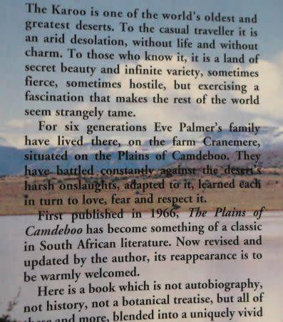 THE PLAINS OF CAMDEBOO - EVE PALMER ( REVISED EDITION )   ( weight 400 grams )