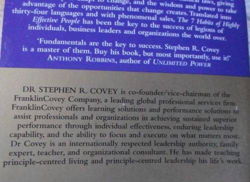 THE 7 HABITS OF HIGHLY EFFECTIVE PEOPLE - STEPHEN R COVEY ( weight 0,30 kg )
