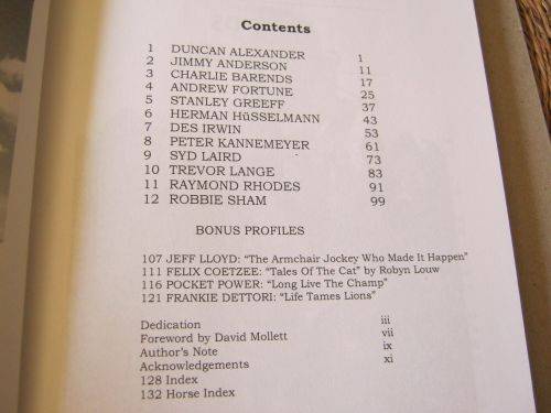 LEGENDS OF THE TURF - VOLUME 2 - RARE PROFILES FROM S.A. HORSERACING HISTORY -  CHARL PRETORIUS