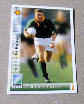 HENNIE LE ROUX  - Rugby World Cup 1995 Sports Deck Card nr 24 - South Africa / Springboks