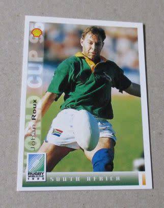 JOHAN ROUX   - Rugby World Cup 1995 Sports Deck Card nr 2  - South Africa / Springboks