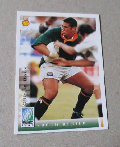 OLLIE LE ROUX   - Rugby World Cup 1995 Sports Deck Card nr 3  - South Africa / Springboks