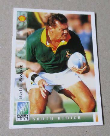 BALIE SWART  - Rugby World Cup 1995 Sports Deck Card nr 5  - South Africa / Springboks