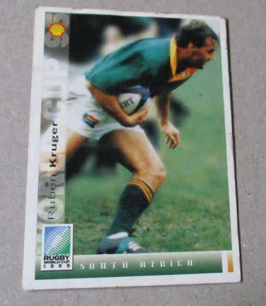RUBEN KRUGER  - Rugby World Cup 1995 Sports Deck Card nr 28  - South Africa / Springboks