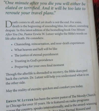 ONE MINUTE AFTER YOU DIE - ERWIN W LUTZER