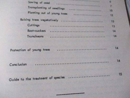RAISING INDIGENOUS TREES  - DEPARTMENT OF  FORESTRY PAMPHLET 150