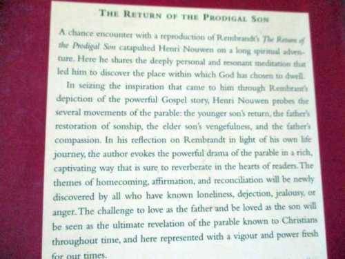 THE RETURN OF THE PRODIGAL SON - A STORY OF HOMECOMING - HENRI J M NOUWEN