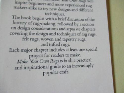 MAKE YOUR OWN RUGS - A GUIDE TO DESIGN AND TECHNIQUE - SUE PEVERILL