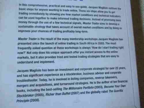 MASTER  TRADER - NOVICE TO PROFESSIONAL IN 6 STEPS - JACQUES MAGLIOLO - MILLIONAIRE SERIES