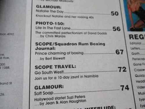 SCOPE MAGAZINE 11 AUG 1989 ( JOSE CUERVO WET T-SHIRT COMPETITION S.A., JOHANNES KERKORREL