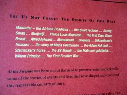 AT THE FIRESIDE - TRUE SOUTH AFRICAN STORIES - ROGER WEBSTER