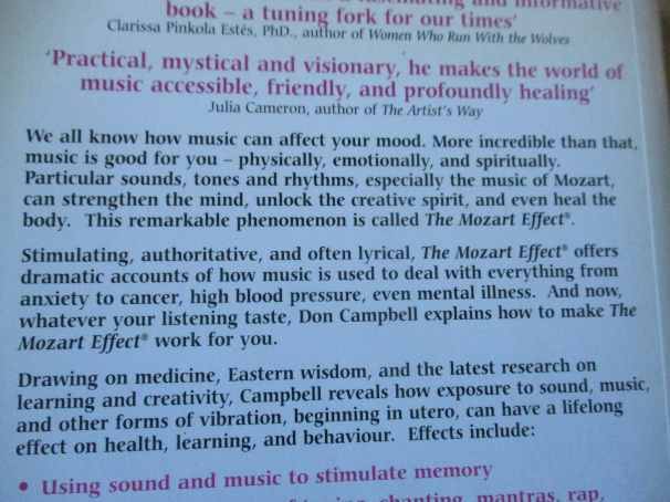 THE MOZART EFFECT - TAPPING THE POWER OF MUSIC TO HEAL THE BODY .... - DON CAMPBELL