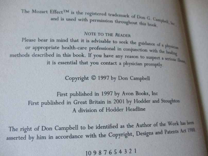 THE MOZART EFFECT - TAPPING THE POWER OF MUSIC TO HEAL THE BODY .... - DON CAMPBELL